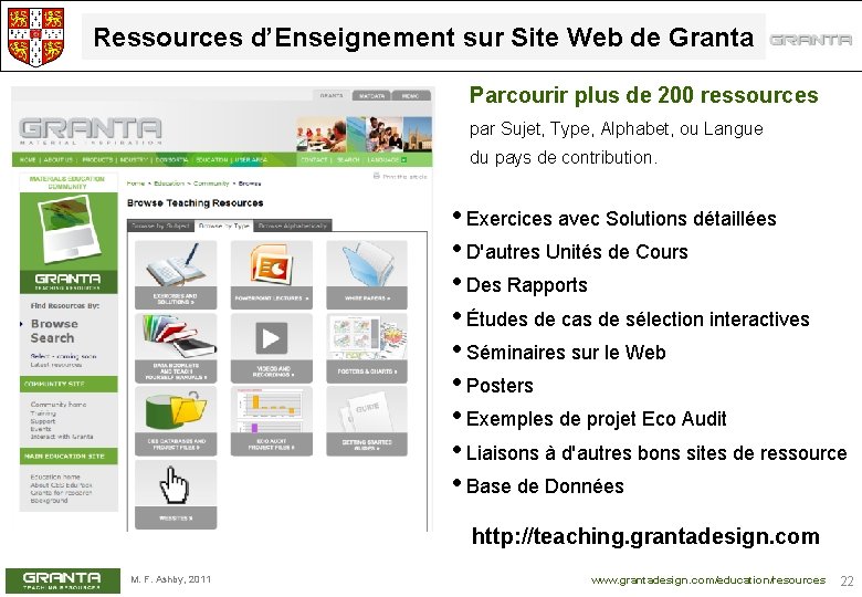 Ressources d’Enseignement sur Site Web de Granta Parcourir plus de 200 ressources par Sujet,