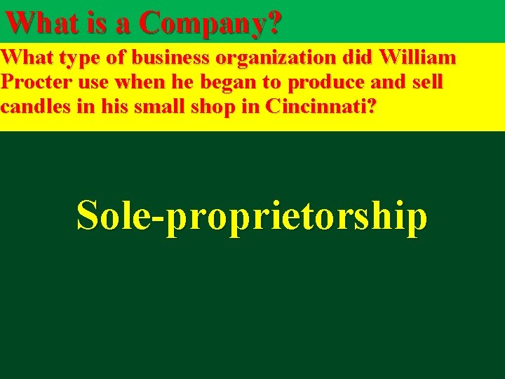 What is a Company? What type of business organization did William Procter use when