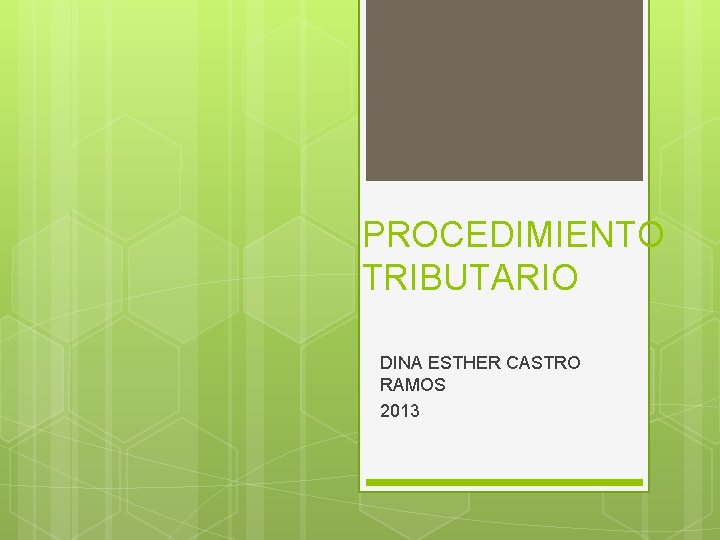 PROCEDIMIENTO TRIBUTARIO DINA ESTHER CASTRO RAMOS 2013 