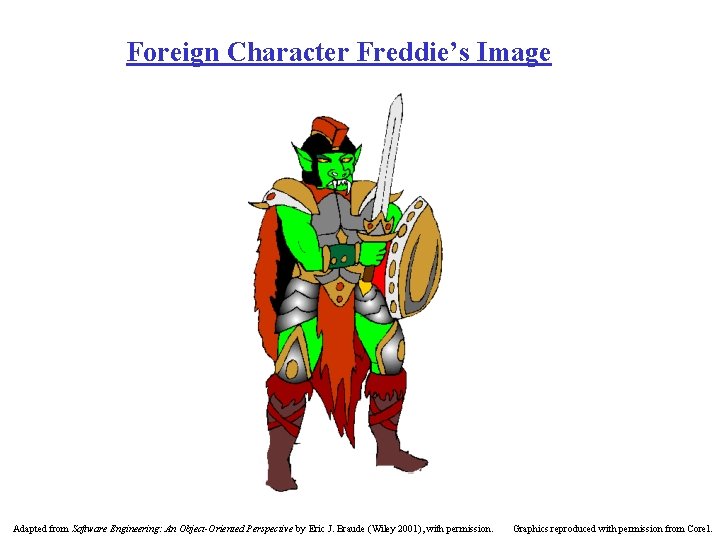 Foreign Character Freddie’s Image Adapted from Software Engineering: An Object-Oriented Perspective by Eric J.