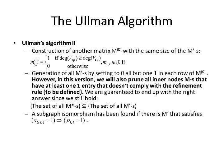 The Ullman Algorithm 