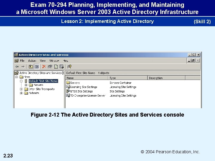 Exam 70 -294 Planning, Implementing, and Maintaining a Microsoft Windows Server 2003 Active Directory