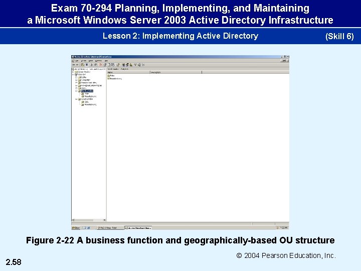 Exam 70 -294 Planning, Implementing, and Maintaining a Microsoft Windows Server 2003 Active Directory