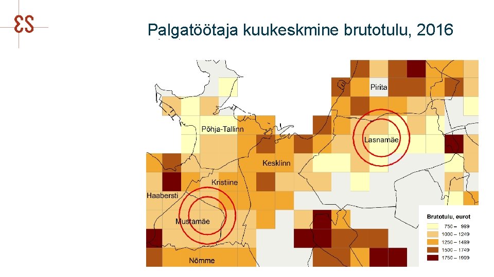 Palgatöötaja kuukeskmine brutotulu, 2016 