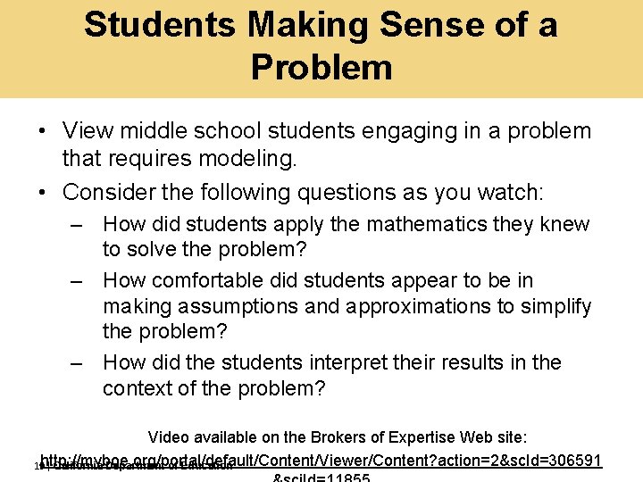 Students Making Sense of a Problem • View middle school students engaging in a