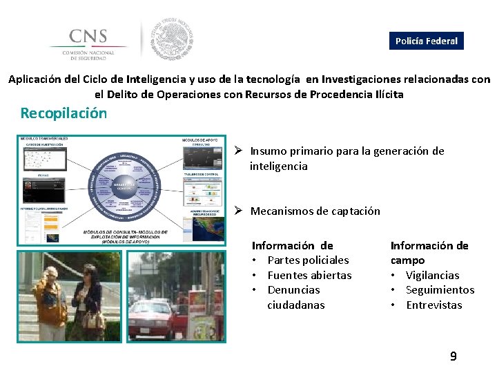 Policía Federal Aplicación del Ciclo de Inteligencia y uso de la tecnología en Investigaciones