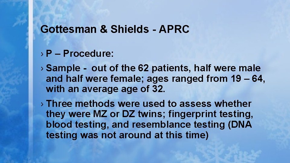 Gottesman & Shields - APRC › P – Procedure: › Sample - out of Gottesman & Shields - APRC › P – Procedure: › Sample - out of