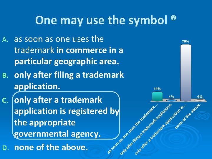 One may use the symbol ® as soon as one uses the trademark in