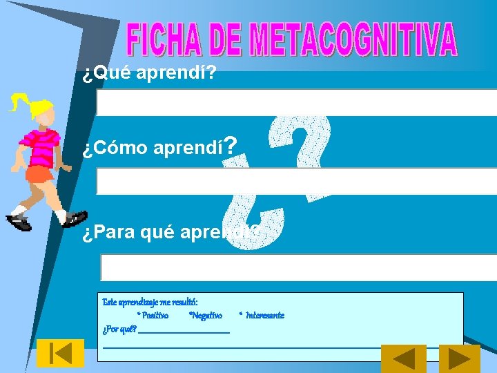 ¿Qué aprendí? ¿Cómo aprendí? ¿Para qué aprendí? Este aprendizaje me resultó: * Positivo *Negativo