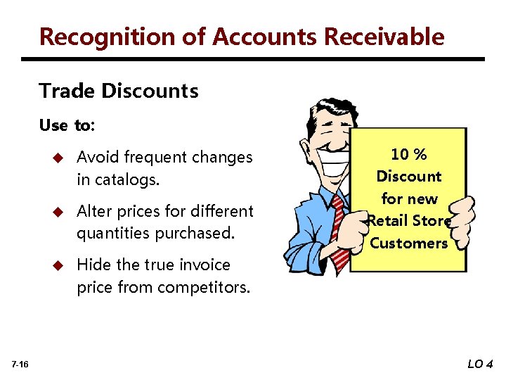 Recognition of Accounts Receivable Trade Discounts Use to: u 7 -16 Avoid frequent changes