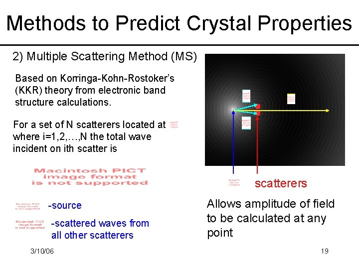 Methods to Predict Crystal Properties 2) Multiple Scattering Method (MS) Based on Korringa-Kohn-Rostoker’s (KKR)