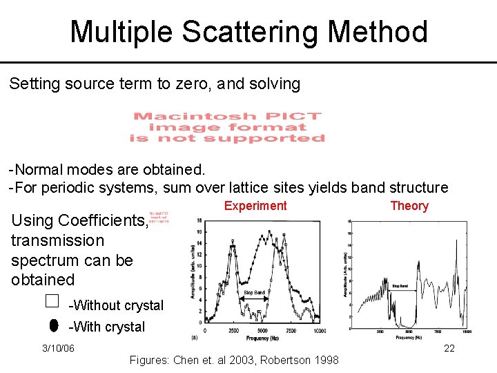 Multiple Scattering Method Setting source term to zero, and solving -Normal modes are obtained.