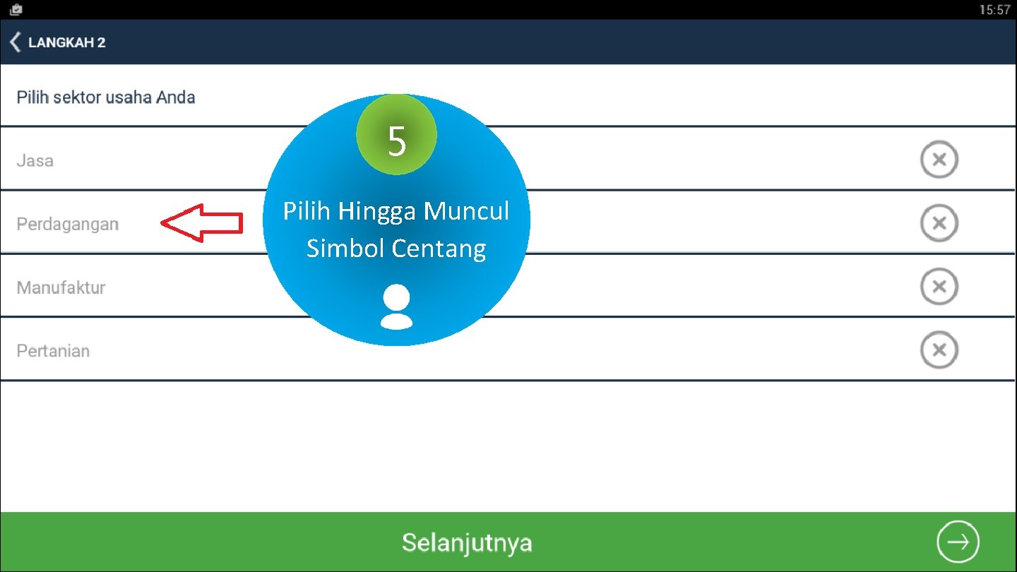 5 Pilih Hingga Muncul Simbol Centang 