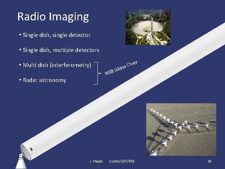 Radio Imaging • Single dish, single detector • Single dish, multiple detectors • Multi