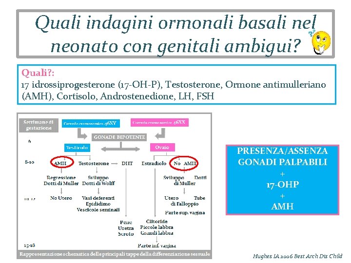 Quali indagini ormonali basali nel neonato con genitali ambigui? Quali? : 17 idrossiprogesterone (17