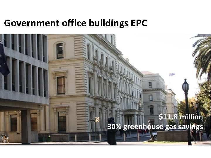 Government office buildings EPC $11. 8 million 30% greenhouse gas savings 