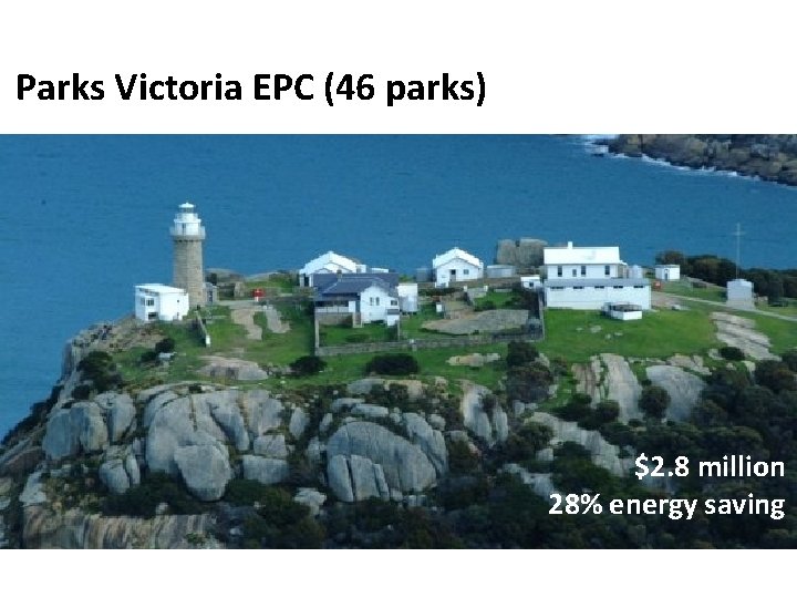 Parks Victoria EPC (46 parks) $2. 8 million 28% energy saving 