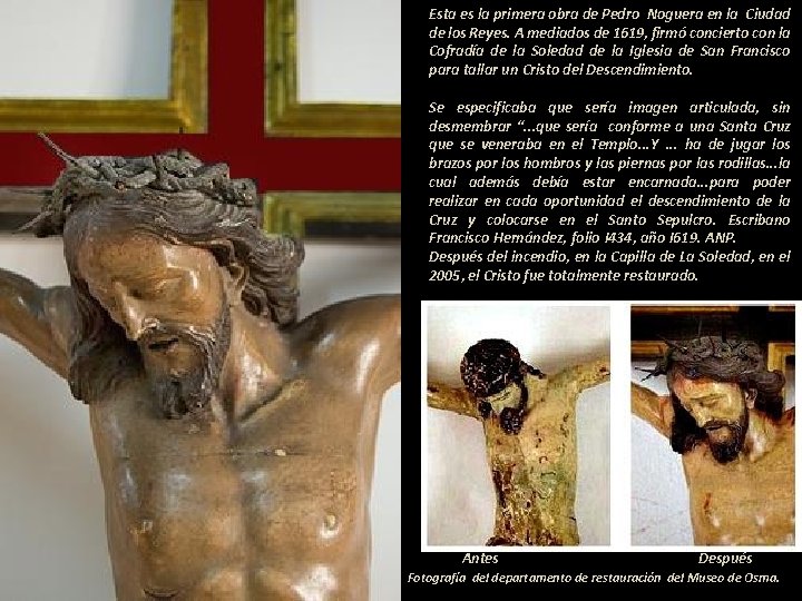 Esta es la primera obra de Pedro Noguera en la Ciudad de los Reyes.