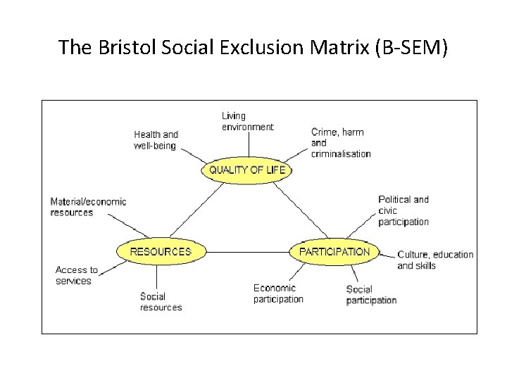 The Bristol Social Exclusion Matrix (B-SEM) 