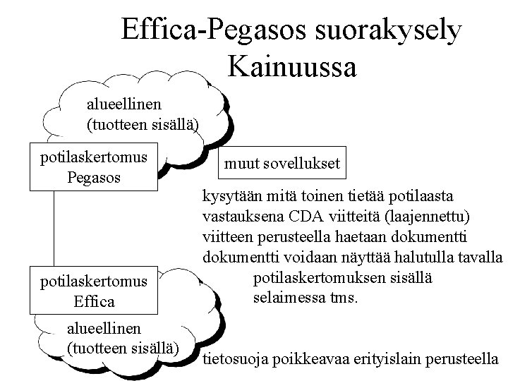 Effica-Pegasos suorakysely Kainuussa alueellinen (tuotteen sisällä) potilaskertomus Pegasos potilaskertomus Effica alueellinen (tuotteen sisällä) muut