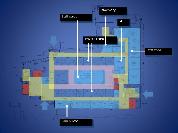 pharmacy Staff station ME Private room Staff zone Family room 