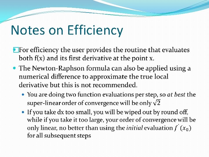 Notes on Efficiency � 