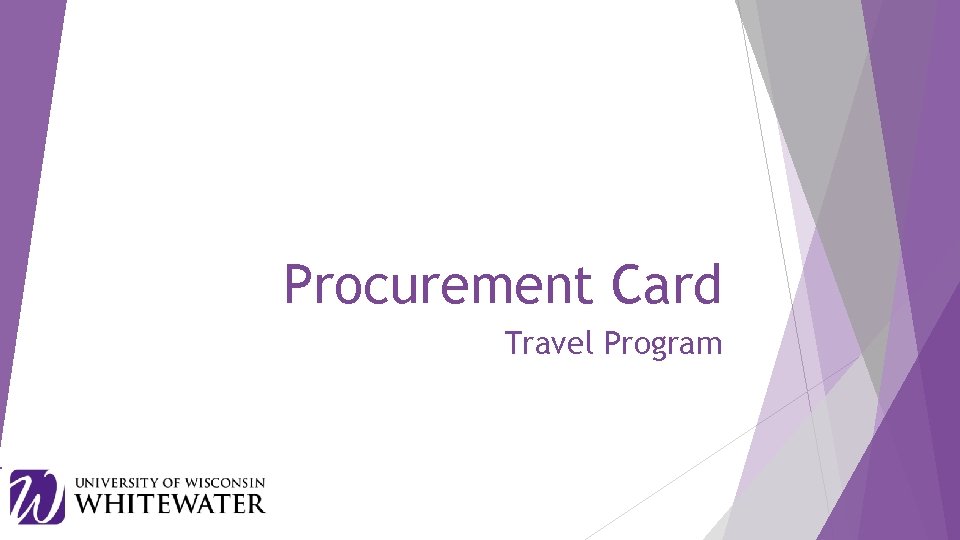 Procurement Card Travel Program 