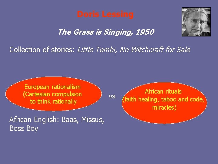 Doris Lessing The Grass is Singing, 1950 Collection of stories: Little Tembi, No Witchcraft