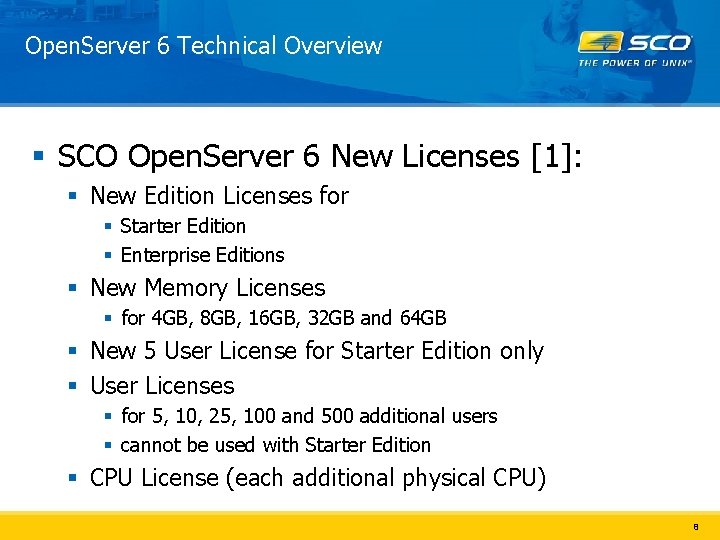 Open. Server 6 Technical Overview § SCO Open. Server 6 New Licenses [1]: §