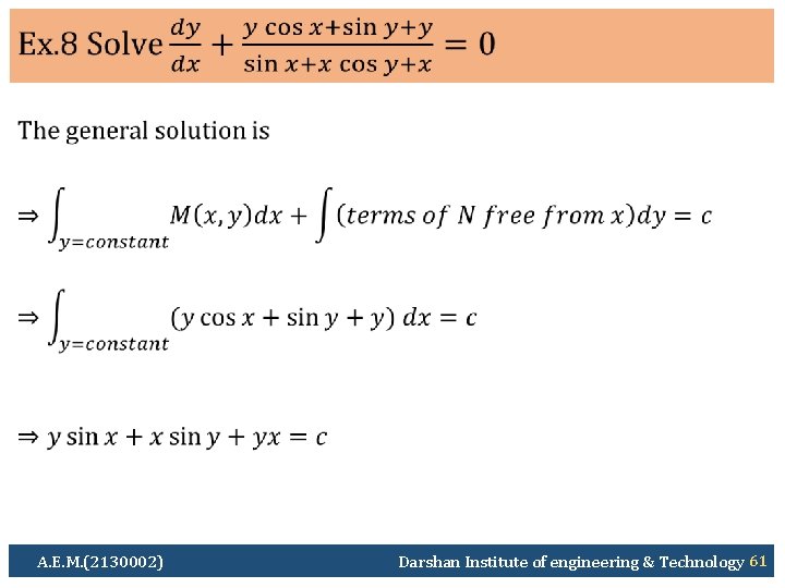  Ø A. E. M. (2130002) Darshan Institute of engineering & Technology 61 