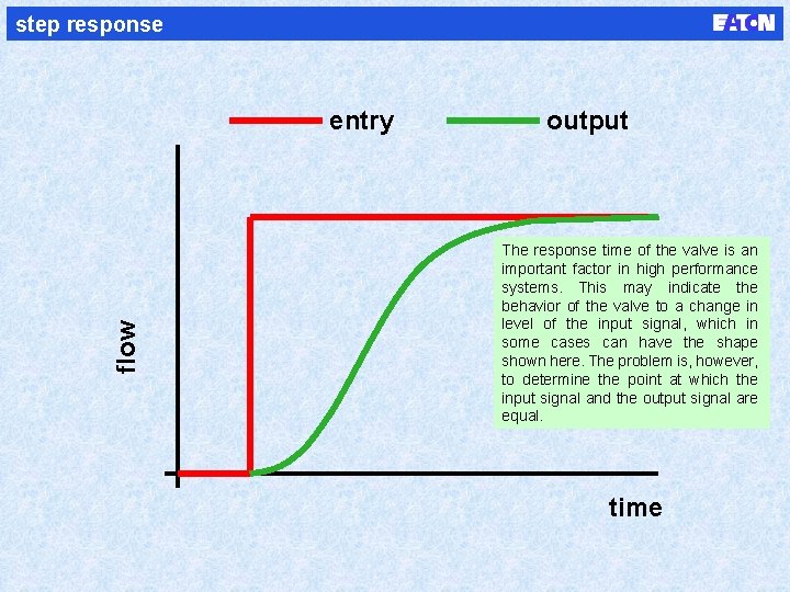 step response flow entry output The response time of the valve is an important