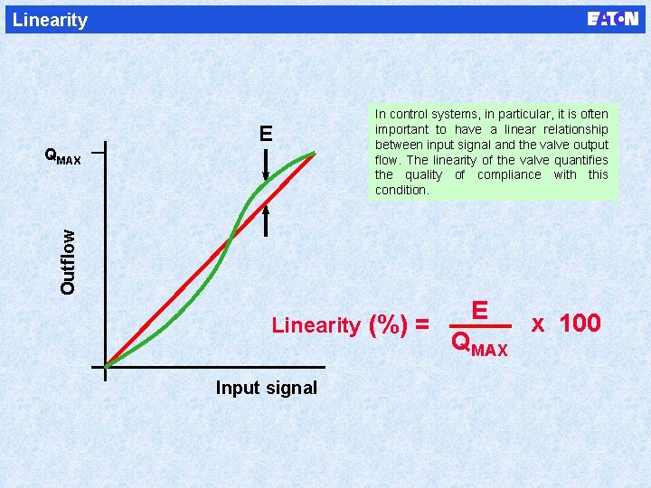 Linearity E Outflow QMAX In control systems, in particular, it is often important to