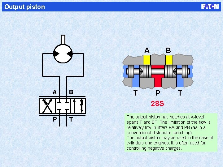 Output piston A A B P T T B P 28 S T The