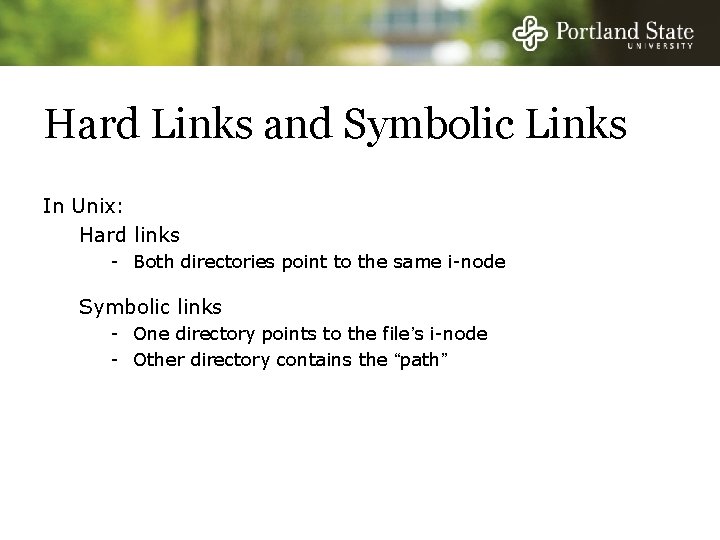 Hard Links and Symbolic Links In Unix: Hard links - Both directories point to