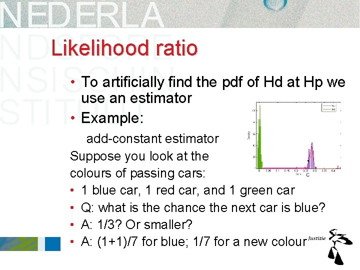 Likelihood ratio • To artificially find the pdf of Hd at Hp we use Likelihood ratio • To artificially find the pdf of Hd at Hp we use