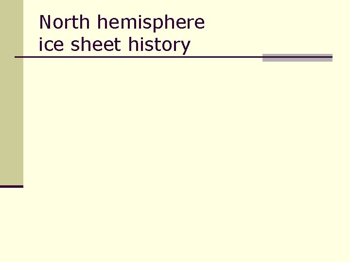 North hemisphere ice sheet history 