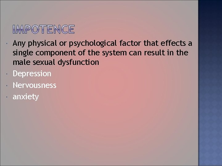  Any physical or psychological factor that effects a single component of the system