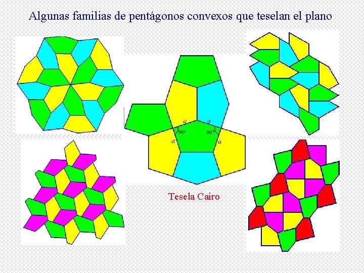 Algunas familias de pentágonos convexos que teselan el plano Tesela Cairo 