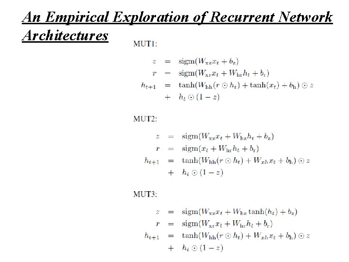 An Empirical Exploration of Recurrent Network Architectures 