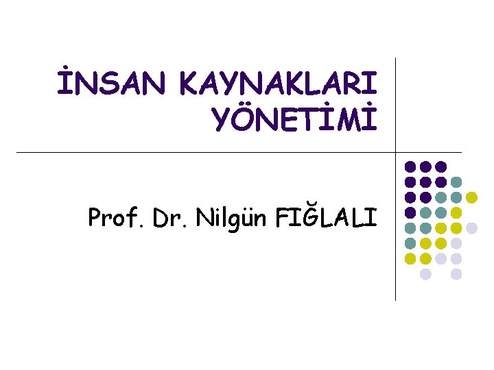 İNSAN KAYNAKLARI YÖNETİMİ Prof. Dr. Nilgün FIĞLALI 