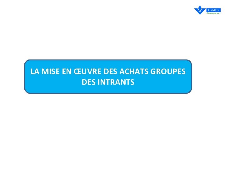 LA MISE EN ŒUVRE DES ACHATS GROUPES DES INTRANTS 