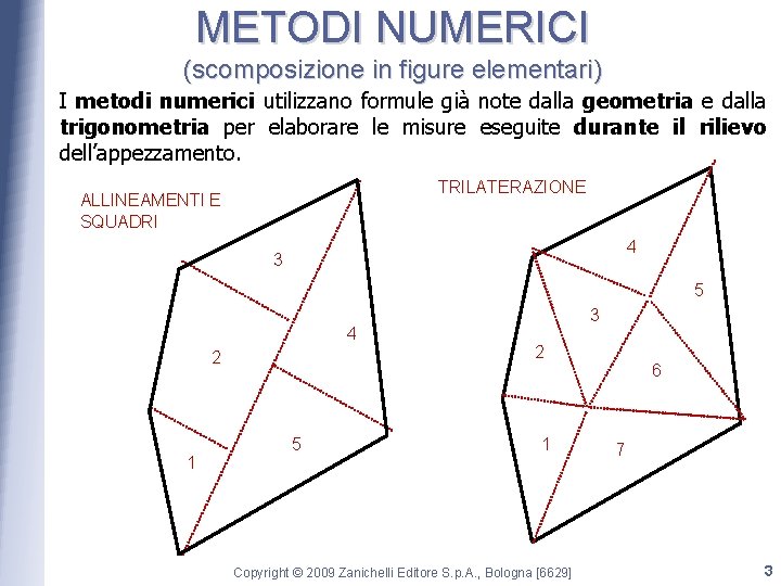 METODI NUMERICI (scomposizione in figure elementari) I metodi numerici utilizzano formule già note dalla