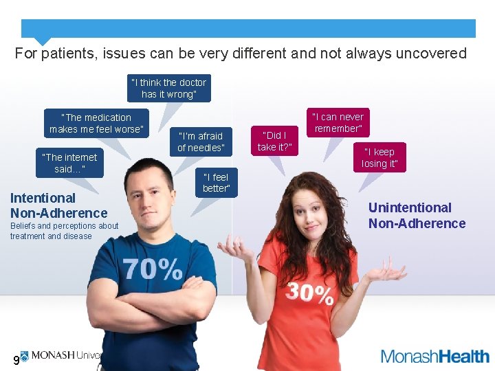 For patients, issues can be very different and not always uncovered “I think the