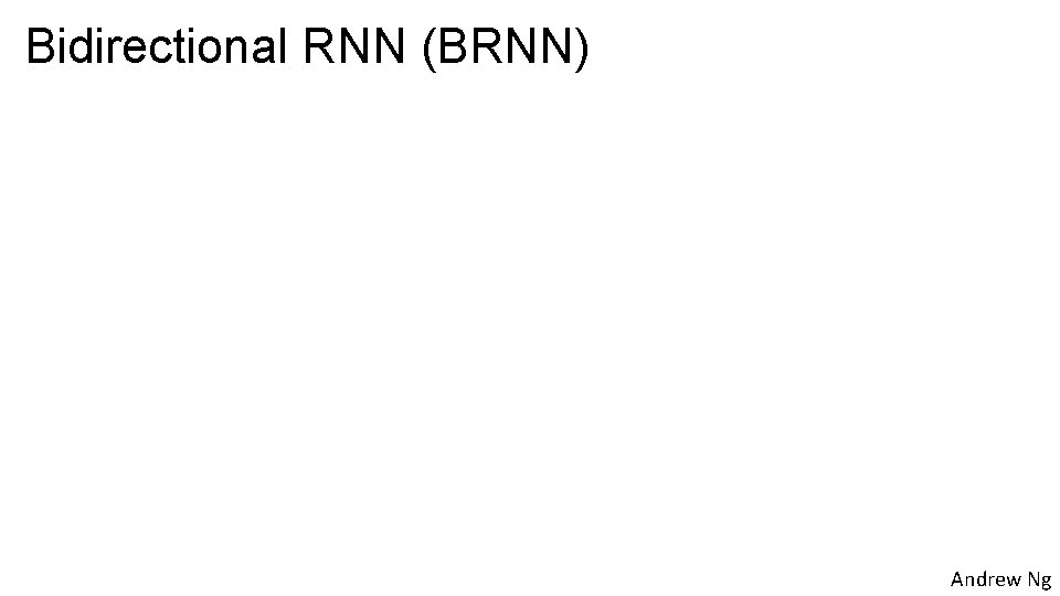Bidirectional RNN (BRNN) Andrew Ng 