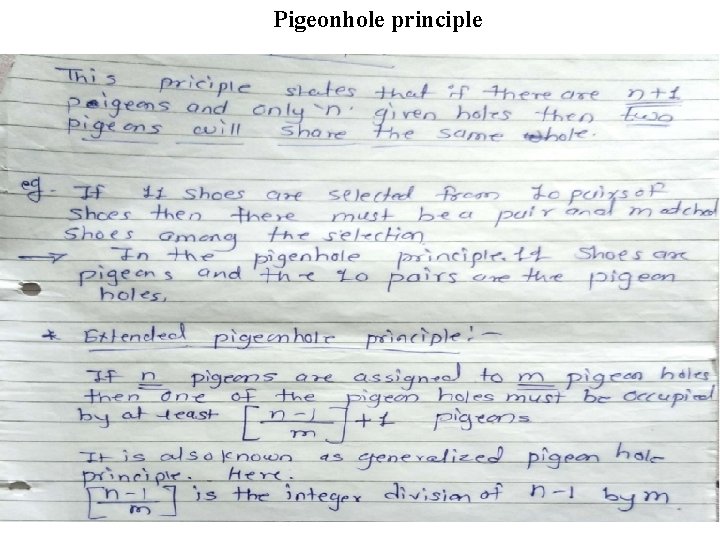 Pigeonhole principle 