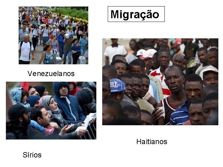 Migração Venezuelanos Haitianos Sírios 