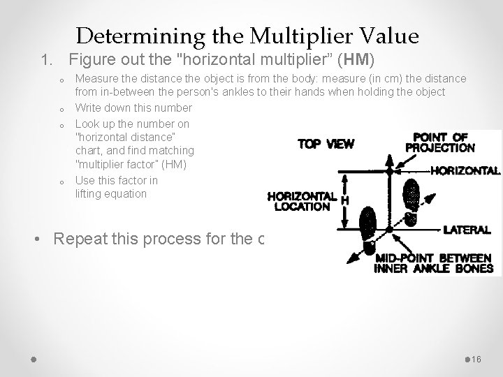 Determining the Multiplier Value 1. Figure out the "horizontal multiplier” (HM) o o Measure