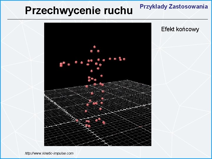 Przechwycenie ruchu Przykłady Zastosowania Efekt końcowy http: //www. kinetic-impulse. com 