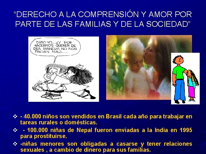 “DERECHO A LA COMPRENSIÓN Y AMOR PARTE DE LAS FAMILIAS Y DE LA SOCIEDAD” “DERECHO A LA COMPRENSIÓN Y AMOR PARTE DE LAS FAMILIAS Y DE LA SOCIEDAD”