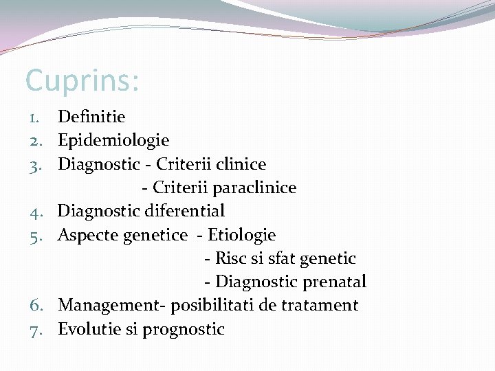 Cuprins: 1. Definitie 2. Epidemiologie 3. Diagnostic - Criterii clinice - Criterii paraclinice 4.